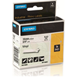 18445 Dymo Rhino Tape S0718620 Black on White Vinyl 19mm x 5.5m